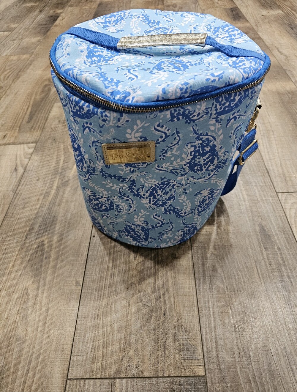 Lilly Pulitzer Cooler Bag Tote Round Blue Paisley Print Excellent Condition